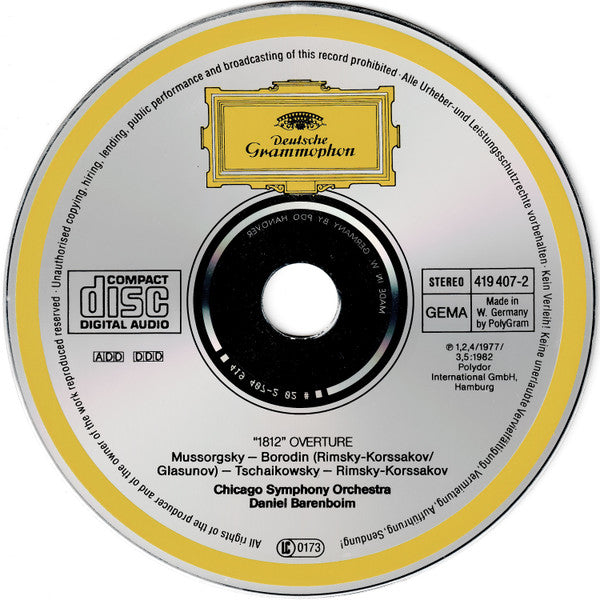 Chicago Symphony Orchestra, Daniel Barenboim : "1812" Overture (CD, Comp)
