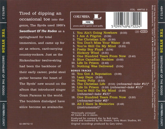 The Byrds : Sweetheart Of The Rodeo (CD, Album, RE, RM, DAD)