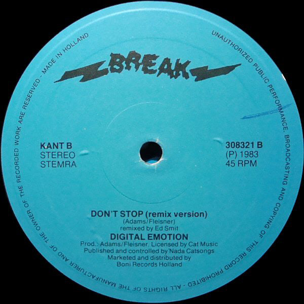 Digital Emotion : Don't Stop (12")