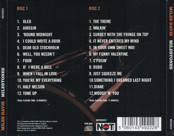 Miles Davis : Milestones (2xCD, Comp)