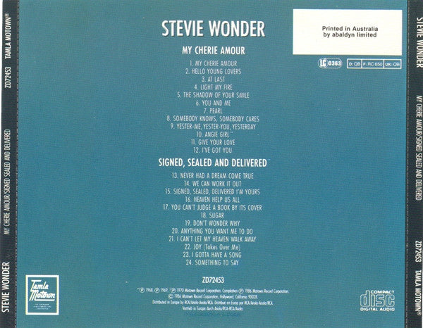 Stevie Wonder : My Cherie Amour / Signed Sealed And Delivered (CD, Comp)