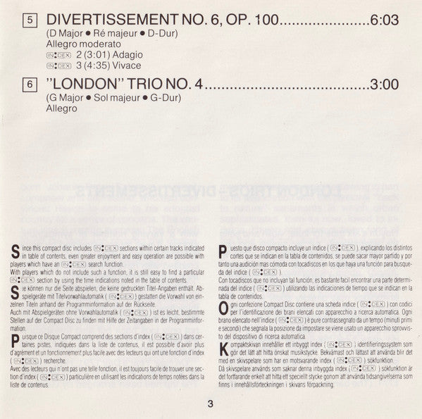 Joseph Haydn - Jean-Pierre Rampal, Isaac Stern, Mstislav Rostropovich : "London" Trios, Nos 1-4, Divertissements, Op. 100, Nos. 2 & 6 (CD, Album, RE)