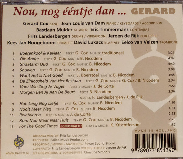 Gerard Cox : Nou, Nog Ééntje Dan... (CD, Album)