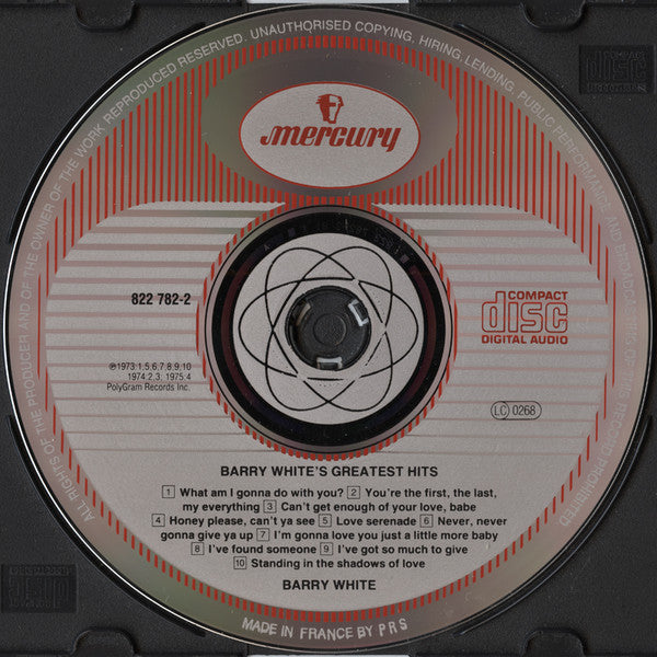 Barry White : Barry White's Greatest Hits (CD, Comp, RE, PRS)