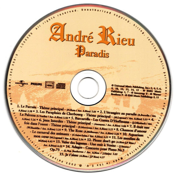 André Rieu : Paradis (CD, Album)