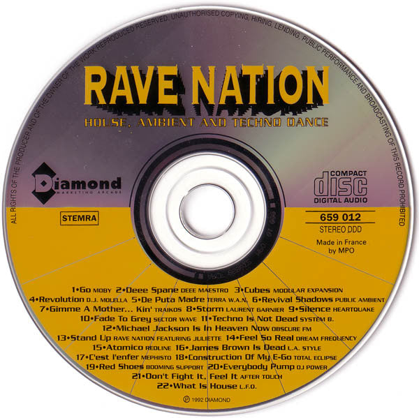 Various : Rave Nation (House, Ambient And Techno Dance) (CD, Comp, P/Mixed)