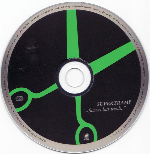 Supertramp : "...Famous Last Words..." (CD, Album, RE, RM)