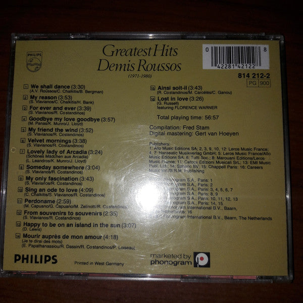 Demis Roussos : Greatest Hits (CD, Comp, RE)