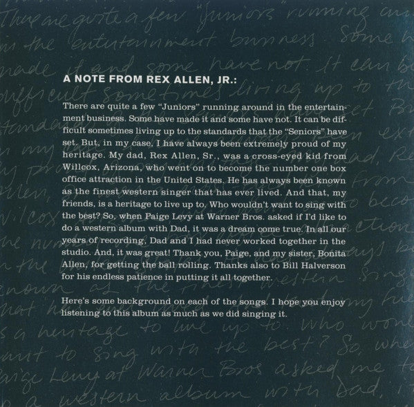 Rex Allen Jr., Rex Allen : The Singing Cowboys (CD, Album)