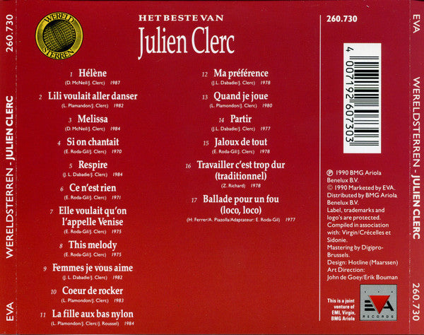Julien Clerc : Het Beste Van Julien Clerc (CD, Comp)