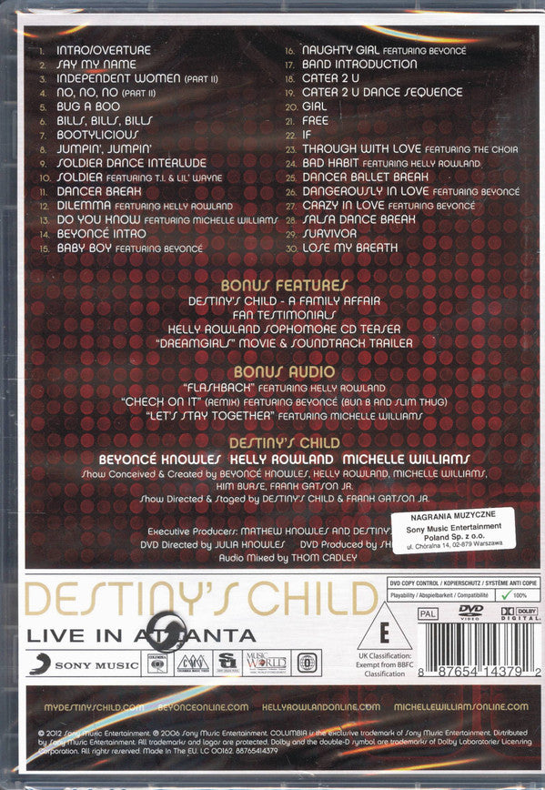 Destiny's Child : Live In Atlanta (DVD-V, Copy Prot., RE, PAL, Reg)