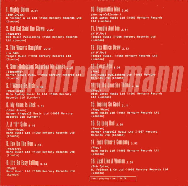Manfred Mann : The Very Best Of The Fontana Years (CD, Comp)