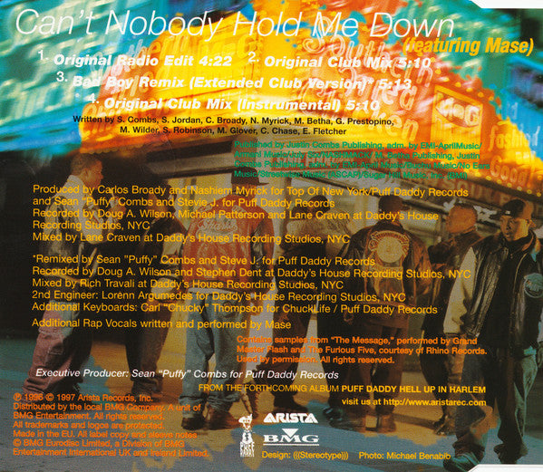 Puff Daddy Featuring Mase : Can't Nobody Hold Me Down (Remix) (CD, Single)