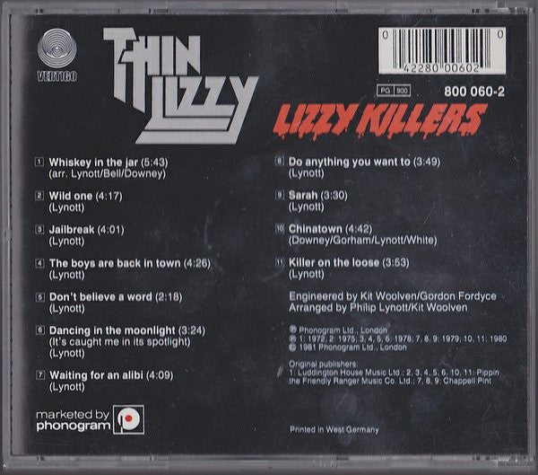 Thin Lizzy : Lizzy Killers (CD, Comp, RE, RP)