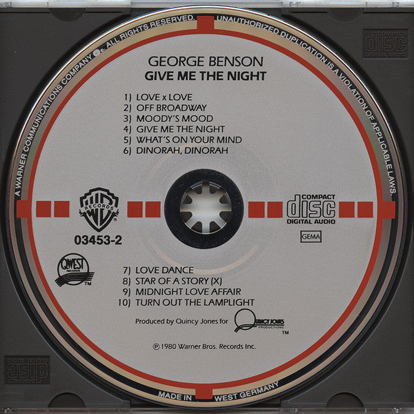 George Benson : Give Me The Night (CD, Album, RE, Tar)