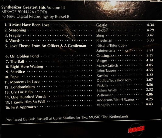 Bob Russell (2) : Synthesizer Greatest Hits Volume III (CD, Album)