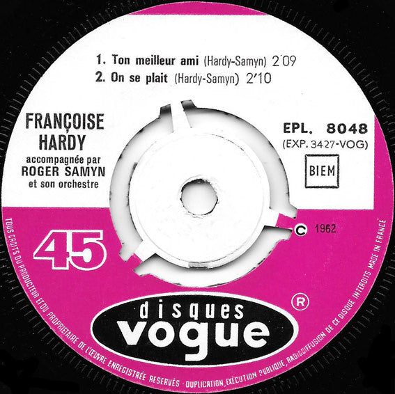 Françoise Hardy : Ton Meilleur Ami  (7", EP)