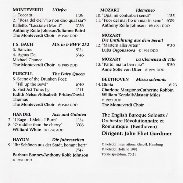 John Eliot Gardiner : John Eliot Gardiner (CD, Comp, Promo)