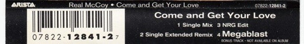 Real McCoy : Come And Get Your Love (CD, Single)