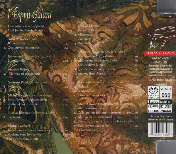 Johannette Zomer, Fred Jacobs (2) : L'Esprit Galant (SACD, Hybrid, Multichannel, Album)
