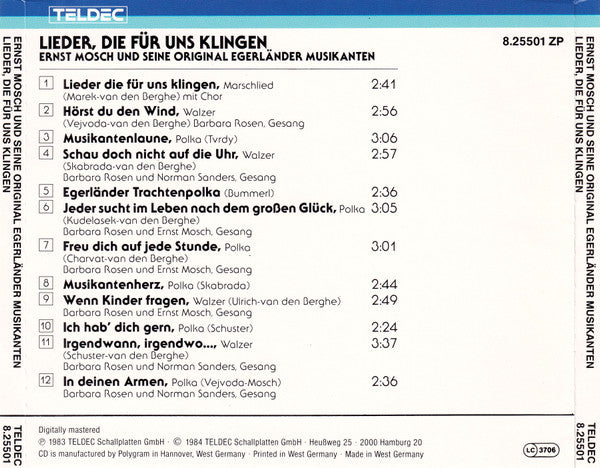 Ernst Mosch Und Seine Original Egerländer Musikanten : Lieder, Die Für Uns Klingen (CD, Comp)