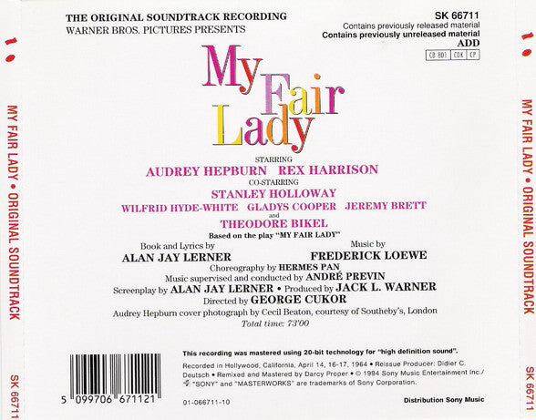 Audrey Hepburn & Rex Harrison : My Fair Lady (Original Soundtrack) (CD, Album, RE)
