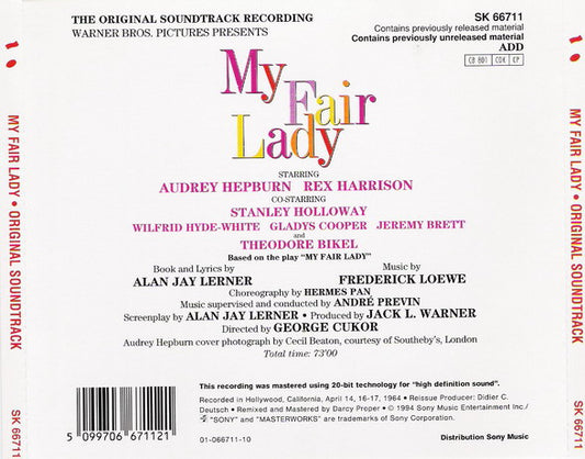 Audrey Hepburn & Rex Harrison : My Fair Lady (Original Soundtrack) (CD, Album, RE)