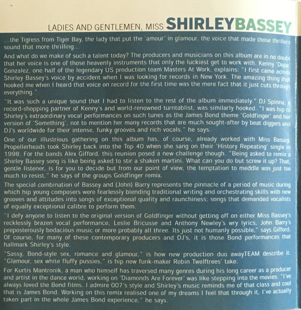 Shirley Bassey : The Remix Album...Diamonds Are Forever (CD, Comp, RP)