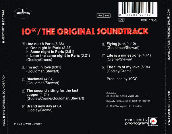 10cc : The Original Soundtrack (CD, Album, RE, RM)