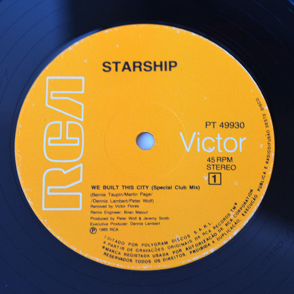 Starship (2) : We Built This City (12")