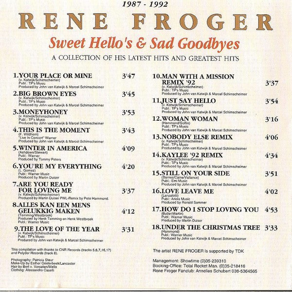 René Froger : Sweet Hello's & Sad Goodbyes (CD, Comp)