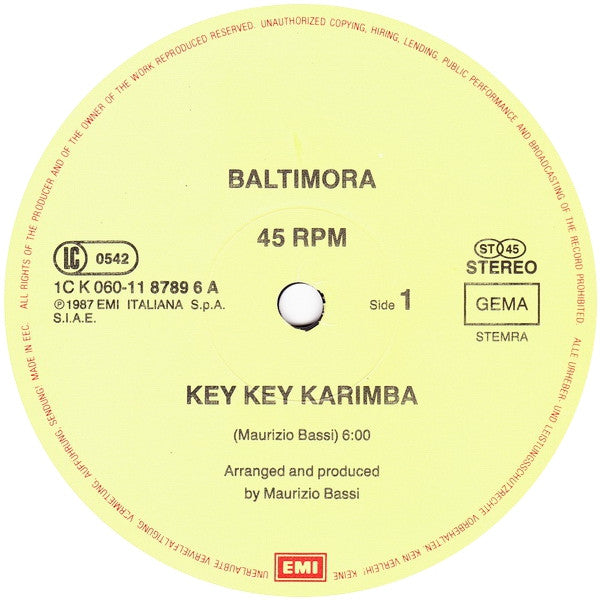 Baltimora : Key Key Karimba (12", Maxi)