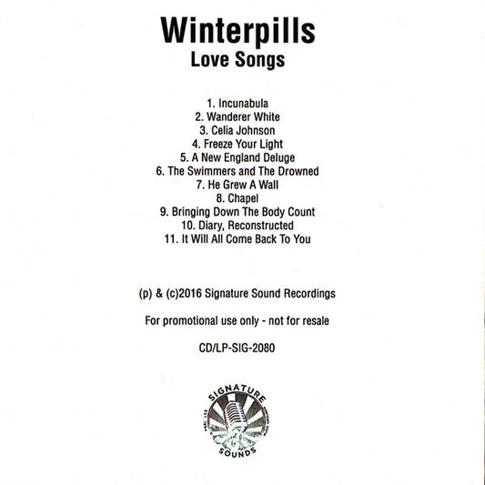 Winterpills : Love Songs (CDr, Album, Promo)