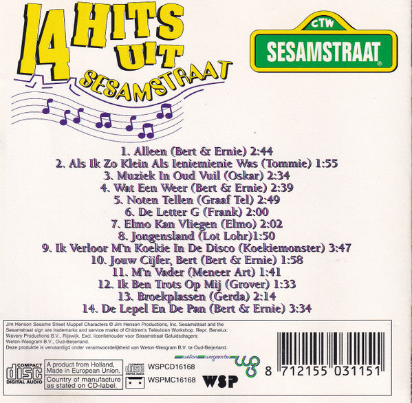 Sesamstraat : 14 Hits Uit Sesamstraat (CD, Album)