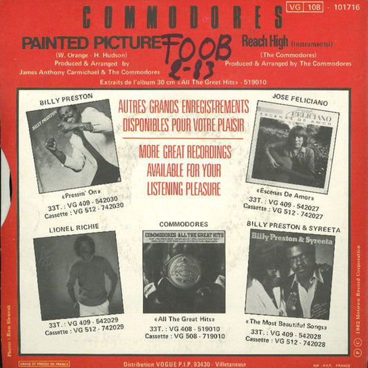 Commodores : Painted Picture (7", Single)