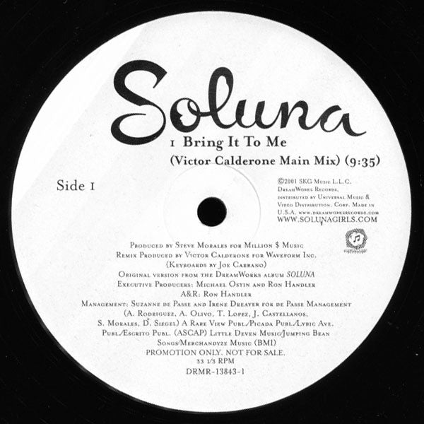 Soluna : Bring It To Me (12", Promo)
