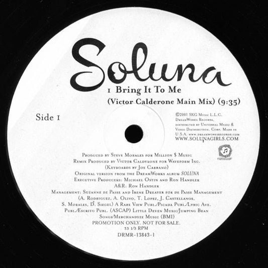 Soluna : Bring It To Me (12", Promo)