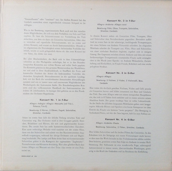 Johann Sebastian Bach – The Boyd Neel Chamber Orchestra , Leitung: Boyd Neel : Brandenburgische Konzerte (Gesamt-Ausgabe) (2xLP, Mono)