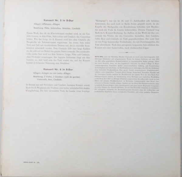 Johann Sebastian Bach – The Boyd Neel Chamber Orchestra , Leitung: Boyd Neel : Brandenburgische Konzerte (Gesamt-Ausgabe) (2xLP, Mono)