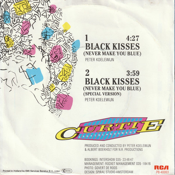Curtie And The Boombox : Black Kisses (Never Make You Blue) (7", Single)
