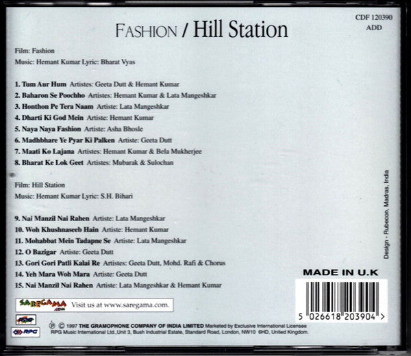 Hemant Kumar : Fashion / Hill Station (CD, Comp)