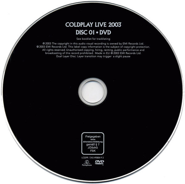 Coldplay : Live 2003 (DVD-V, Multichannel, PAL, Dua + CD, Album, Enh)