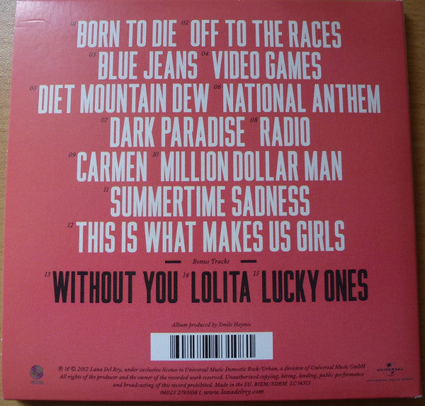Lana Del Rey : Born To Die (CD, Album, Dlx)