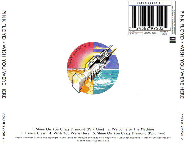 Pink Floyd : Wish You Were Here (CD, Album, RE, RM, RP, Med)