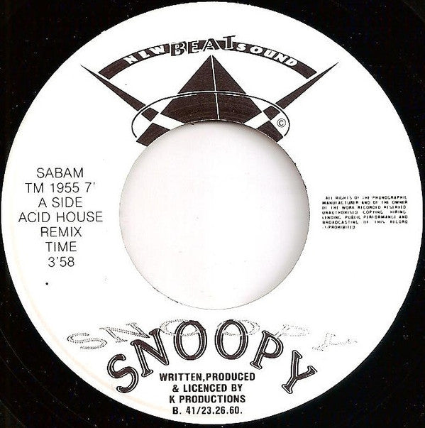 Snoopy Sound : Snoopy (Acid House Remix By The Rebel) (7", Single)