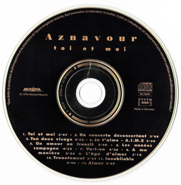 Charles Aznavour : Toi Et Moi (CD, Album)