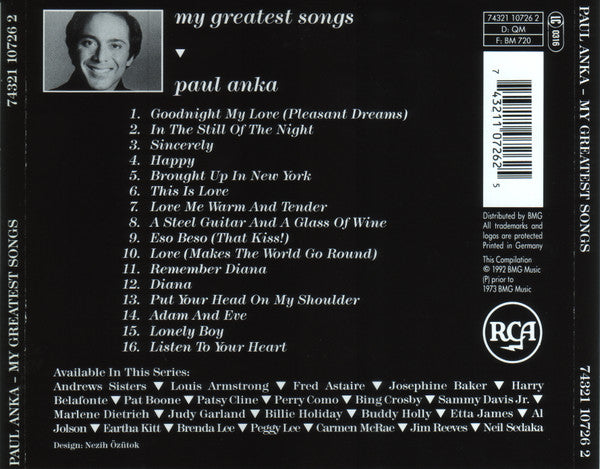 Paul Anka : My Greatest Songs (CD, Comp)