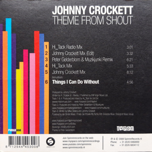 Johnny Crockett : Theme From Shout (CD, Maxi)