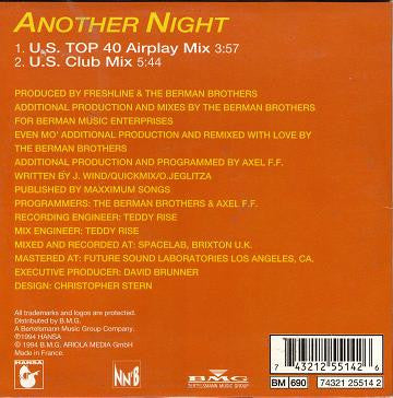 Real McCoy : Another Night (U.S. Mixes) (CD, Single, Car)