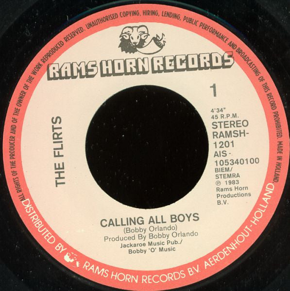 The Flirts : Calling All Boys (7", Single)